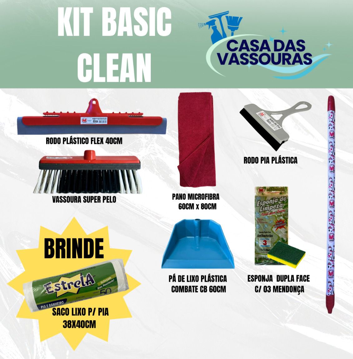 Kit Basic Clean – Limpeza completa e prática para sua casa!